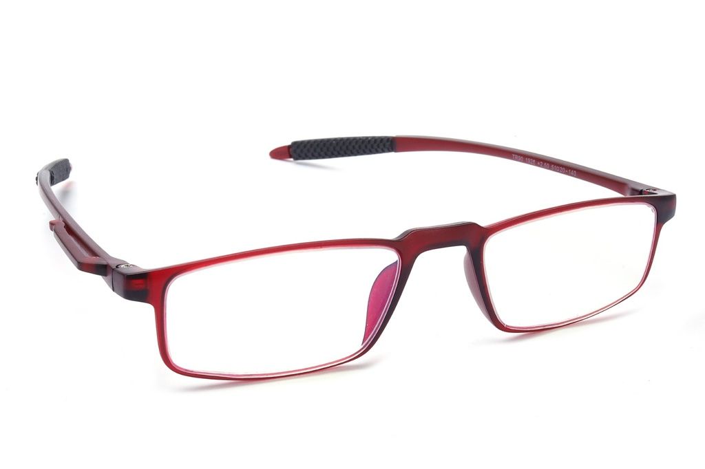 Specsray Rectangle Full Rim with 2.75 Power red