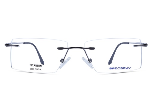 Specsray Rim Less Titanium Rectangle (Grey) [2853] [1062]