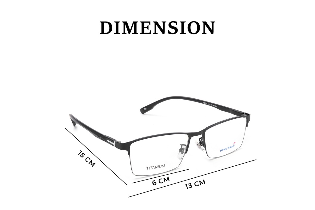 Specsray Titanium Half Rim Rectangle