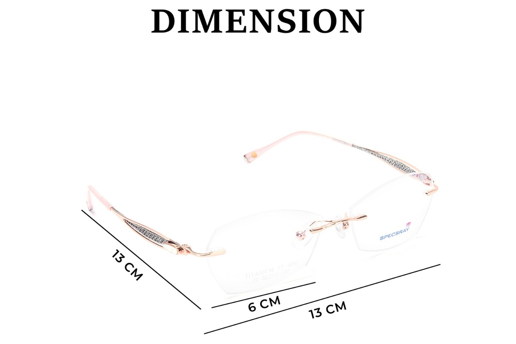 Specsray Rectangle Metal Rim Less