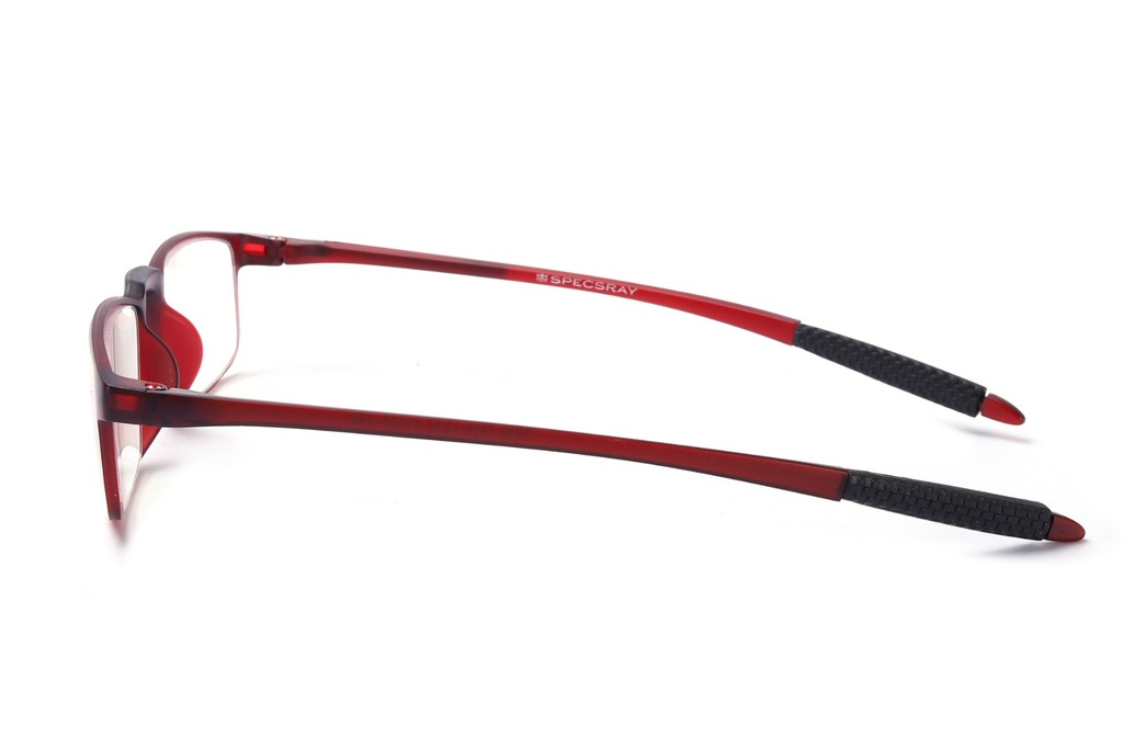 Specsray Rectangle Full Rim with 2.75 Power red