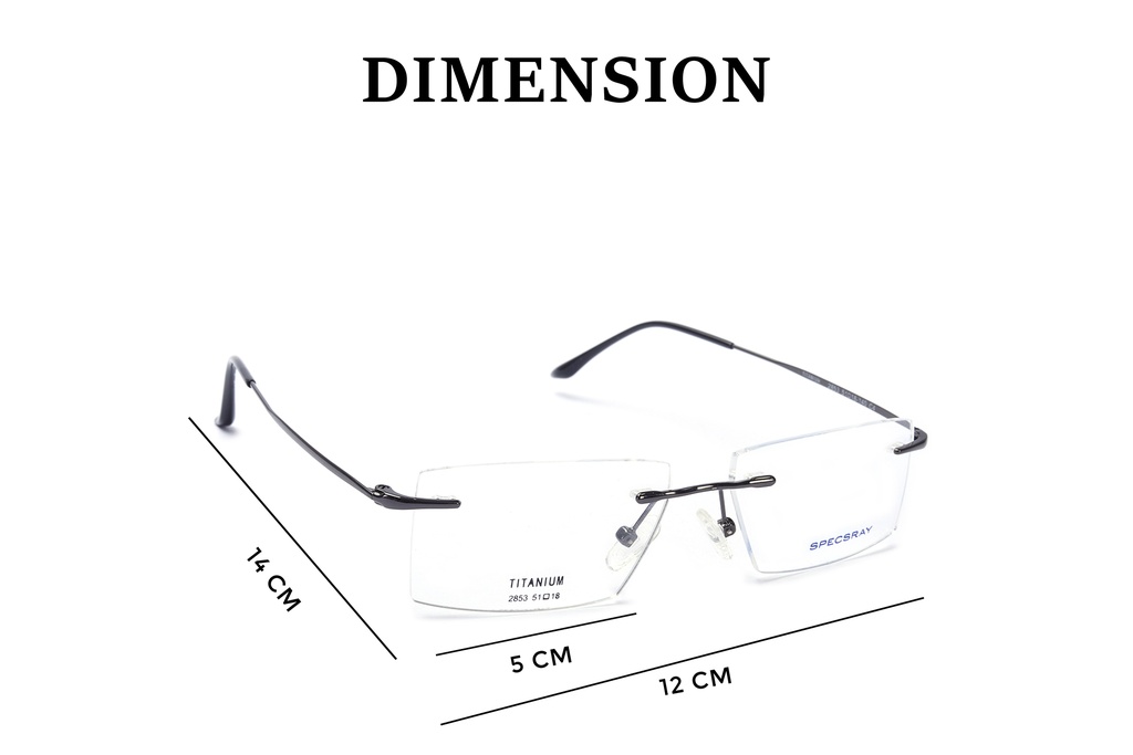 Specsray Rim Less Titanium Rectangle