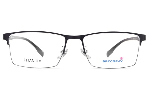 Specsray Titanium Half Rim Rectangle (Matt Grey) [P8209] [1344]