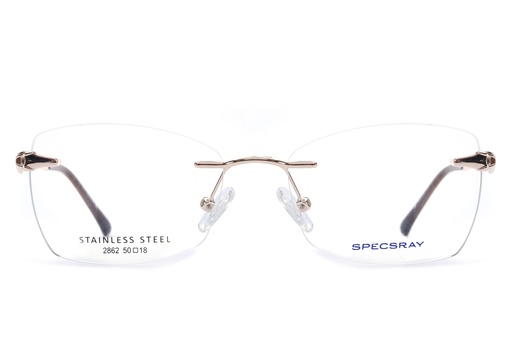 Specsray Metal Rim Less Cateye (Golden) [2862] [1052]