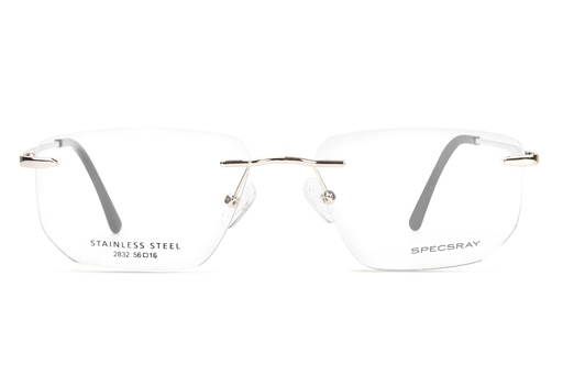 Specsray Rim Less Metal Rectangle (Grey Silver) [2832] [3055]