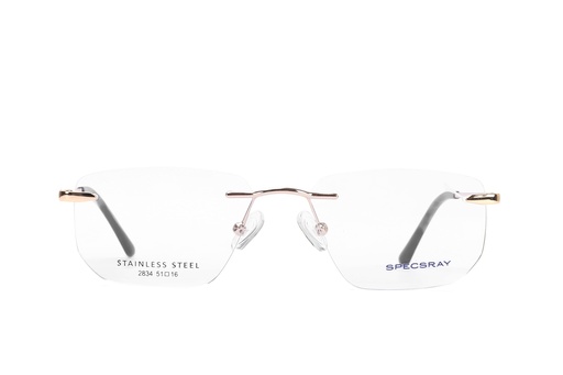 Specsray Rim Less Metal Rectangle (Rosegold) [2834] [1056]